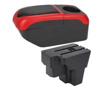 EVEKHAHHRB Center Console Armrest For KIA For Rio For Lx For Cerato For STONIC For South For America Car Armrest Box Retrofit Part Storage Box Accessorie(Black Red)