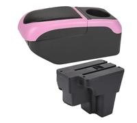 EVEKHAHHRB Center Console Armrest For KIA For Rio For Lx For Cerato For STONIC For South For America Car Armrest Box Retrofit Part Storage Box Accessorie(Black Pink)