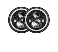 EVEKHAHHRB Headlamp Assembly 2 Pcs For Land For Rover For Defender 90 110 Universal Car 7inch Headlamp Assembly LED Headlight DRL Head Light Assembly Car Front Lamps(40w Halo light Black)