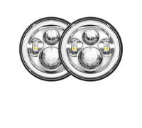 EVEKHAHHRB Headlamp Assembly 2 Pcs For Land For Rover For Defender 90 110 Universal Car 7inch Headlamp Assembly LED Headlight DRL Head Light Assembly Car Front Lamps(40w Halo Lamp Silver)
