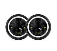 EVEKHAHHRB Headlamp Assembly 2pc For Land For Rover For Defender For Urban Car 80W Black 7" Led Headlight 7 Inch Round Headlights Assembly Front Headlight(2)