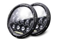EVEKHAHHRB Headlamp Assembly 2x For Wrangler For JK For TJ Universal Car 7 Inch Led Headlight Hi Low Halo DRL OffRoad 4x4 Headlamp Assemblies Car Front Lamps(75W headlight balck)