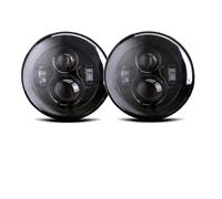 EVEKHAHHRB Headlamp Assembly For Lada For Niva For JK For VAZ 2121 Car 7" LED Headlamp With No Amber Turn Signal DRL Headlight 4x4 7inch Round Halo Car Front Lamps(2PC 45w black)