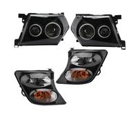 EVEKHAHHRB Headlamp Assembly For Patrol Y61 Y60 1997-2000 2001 2002 2003 2004 Car Front Bumper Headlight Corner Light Head Light Corner Lamp Headlamp Car Front Lamps(1 set black)