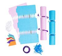 evelay 12 Make Your Own Christmas Cracker Kit DIY Blue & Baby Pink Glitter Crackers Hats Snaps Jokes (Blue, Baby Pink)