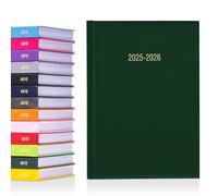Evelay 2025 2026 Academic Diary A5 Page A Day Mid Year Hardback Planner Organiser for School Student Teacher Office (A5, Bottle Green)