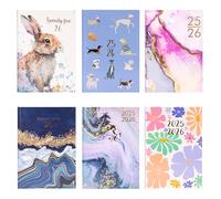 evelay 2025 2026 Diary A5 Week to View Mid Year Academic Planner Hardback Diaries Journal Organiser with Ribbon for Student Teacher Personal Use (Rabbit)