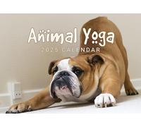 evelay 2025 A4 Funny Animal Yoga Calendar Month to View A3 When Open Wall Family Planner Home Office - Made in UK