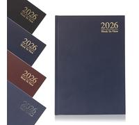 Evelay 2026 A5 Week To View Diary Full Year Planner Organiser Hardback Cover & Ribbon (Navy)