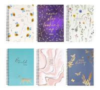 evelay 2026 A5 Week to View Spiral Bound Diary Hardback Wiro Cover Office School (Butterfly)