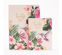 evelay 2026 Day a Page Diary A6 15 × 10.5 cm - Satin Tropical Cover - Daily Planner with Year Planner, Notes, UK Holidays & Contacts - Compact Organiser for Home, Work, Study & Everyday Scheduling