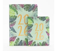 evelay 2026 Day a Page Diary | A6 15x10.5cm | Satin Tropical Cover | Daily Planner with Year Planner, Notes, Holidays & Contacts | Organiser for Home, Work & School