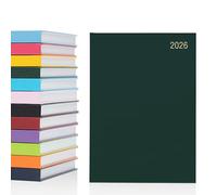 evelay 2026 Diary A4 A5 Day to Page Hardback Full Year Planner Organiser Journal (A5 Page a Day, Bottle Green)