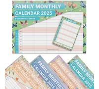 evelay 2026 Family Calendar Month to View 5 Columns A3 When Open Hanging Wall Planner Organiser (Butterfly)