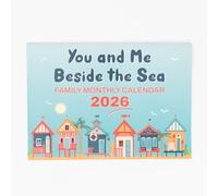 evelay 2026 Family Calendar Month to View 5 Columns A3 When Open Hanging Wall Planner Organiser (Seaside)