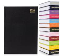 evelay 2026 Page a Day A4 Appointment Diary with Times Hour Slot - Personal Work Schedule Hardback Planner Organiser - Full Page Saturday & Sunday (Black)
