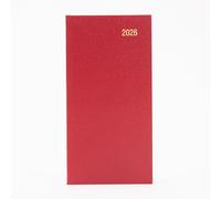 evelay 2026 Slim Diary Week to View - Hardback Pocket Planner 16.5cm x 9cm - Compact Lightweight Organiser Journal with Ruled Pages (Red)