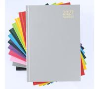 evelay 2027 Appointment Diary, A5, Day to Page, Hardback, Ribbon Marker, Year Planner, Full Page Saturday & Sunday (Grey)