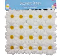 evelay 25pcs Easter Fabric Decorative Daisies Spring for Easter Bonnet Craft Decoration (White)