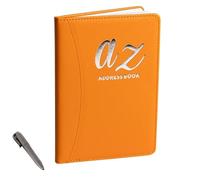 Evelay A to Z Telephone Address Book A-Z Index Hard Back Cover with Pen A5 Address Book Home Office Work (Orange)