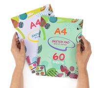 evelay A4 Sketch Pad 60 Sheets Bright White Paper for Art Craft Sketching Doodling Drawing Notebook (Pack of 2)