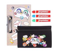 evelay Bingo Dabber Case Holder Gift Set | 3 Bingo Dabbers | 1 Bingo Board with Clip | Storage Bag with Lucky Number Zip Pull | Non-Drip Ink | 6 Colour Options for Bingo Lovers