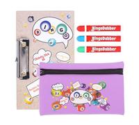 evelay Bingo Dabber Case Holder Gift Set | 3 Bingo Dabbers | 1 Bingo Board with Clip | Storage Bag with Lucky Number Zip Pull | Non-Drip Ink | 6 Colour Options for Bingo Lovers