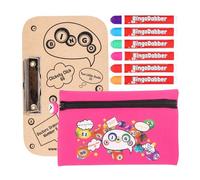 evelay Bingo Dabber Case Holder Gift Set | 6 Bingo Dabbers | 1 Bingo Board with Clip | Storage Bag with Lucky Number Zip Pull | Non-Drip 20ml Ink | 6 Bag Colours | Gift for Bingo Lovers