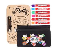 evelay Bingo Dabber Case Holder Gift Set | 6 Bingo Dabbers | 1 Bingo Board with Clip | Storage Bag with Lucky Number Zip Pull | Non-Drip 20ml Ink | 6 Bag Colours | Gift for Bingo Lovers
