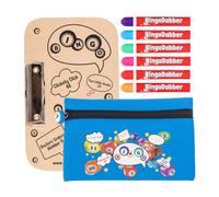 evelay Bingo Dabber Case Holder Gift Set | 6 Bingo Dabbers | 1 Bingo Board with Clip | Storage Bag with Lucky Number Zip Pull | Non-Drip 20ml Ink | 6 Bag Colours | Gift for Bingo Lovers