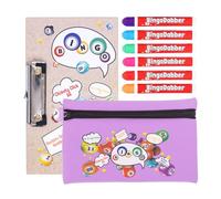 evelay Bingo Dabber Case Holder Gift Set | 6 Bingo Dabbers | 1 Board with Clip | Bingo Storage Bag with Lucky Number Zip Pull | Non-Drip 20ml Ink | 6 Colour Options | Gift for Bingo Lovers