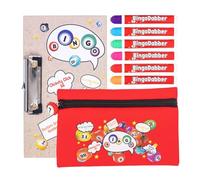 evelay Bingo Dabber Case Holder Gift Set | 6 Bingo Dabbers | 1 Board with Clip | Bingo Storage Bag with Lucky Number Zip Pull | Non-Drip 20ml Ink | 6 Colour Options | Gift for Bingo Lovers