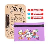 evelay Bingo Dabber Case Holder Gift Set | Includes 3 Bingo Dabbers, 1 Bingo Board & Storage Bag | 20ml Non-Drip Markers | 6 Bag Colours with Lucky Number Zip Pull for Bingo Lovers