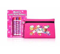 evelay Bingo Dabber Case with 3 Non-Drip Ink Dabbers, Pink and Purple Storage Bag, Lucky Number 7 Zip Pull, Gift Set for Mum Nan Grandma (Mum, Cerise)
