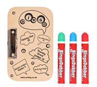 evelay Bingo Dabbers and Board Set - 3 Colourful Dabbers and 1 Game Board for Endless Bingo Fun