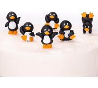 Evelay Cake Toppers Merry Christmas Cake Decoration Pieces Cupcake Toppers Multi Purpose Decoration(6pc Mini Penguin)