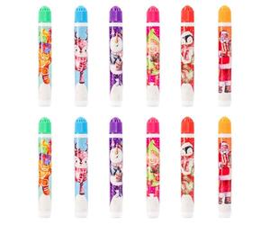 evelay Christmas Bingo Dabbers - Pack of 12 Colourful Felt Tip Markers with Festive Design - Long-Lasting Ink Pens for Parties, Family Games & Bingo Halls
