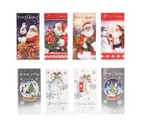 evelay Christmas Wallet Set of 8 | Money Wallets for Cash & Gift Vouchers | Gift Card Holders with Envelopes | Self-Sealing | Festive Holiday Design