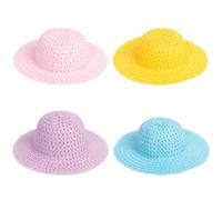 evelay Easter Bonnet Hat Plain to Decorate - Woven Spring Bonnet for Craft Activities - Lightweight & Comfortable DIY Easter Hat for Parades, Parties, Egg Hunts (Yellow)