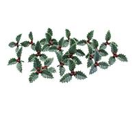Evelay Holly Cake Toppers Merry Christmas Cake Decoration Cupcake Topper Multi Purpose Decoration(20 Mini Holly)