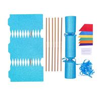 evelay Make Your Own Christmas Cracker Kit Blue Glitter Crackers Hats Snaps Jokes Party Favours 12 Pieces (Blue Glitter)