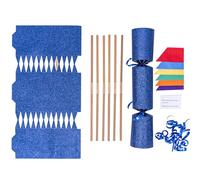 evelay Make Your Own Christmas Cracker Kit Crackers Hats Snaps Jokes Party Favours 12 Pieces (Navy Glitter)