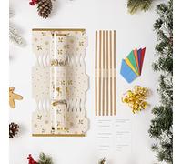 evelay Make Your Own Christmas Cracker Kit Crackers Hats Snaps Jokes Rose Party Favours 12 Pieces (Gold Deer)