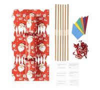 evelay Make Your Own Christmas Cracker Kit Crackers Hats Snaps Jokes Rose Party Favours 12 Pieces Santa hohoho