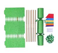 evelay Make Your Own Christmas Cracker Kit Green Glitter Crackers Hats Snaps Jokes Party Favours 6 Pieces (Green Glitter)