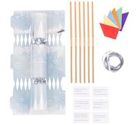 evelay Make Your Own Christmas Cracker Kit - Pack of 12 DIY Festive Crackers with Hats, Jokes & Ribbons - Personalise Your Own Xmas Table Crackers (Blue Forest)