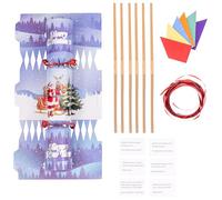 evelay Make Your Own Christmas Cracker Kit - Pack of 12 DIY Festive Crackers with Hats, Jokes & Ribbons - Personalise Your Own Xmas Table Crackers (Traditional Santa)