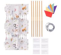 evelay Make Your Own Christmas Cracker Kit - Pack of 12 DIY Festive Crackers with Hats, Jokes & Ribbons - Personalise Your Own Xmas Table Crackers (Woodland)
