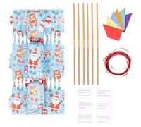 evelay Make Your Own Christmas Cracker Kit - Pack of 12 DIY Festive Crackers with Hats, Jokes & Ribbons - Personalise Your Own Xmas Table Crackers (Pattern)