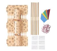 evelay Make Your Own Christmas Cracker Kit - Pack of 6 Festive DIY Crackers with Hats, Jokes & Ribbons